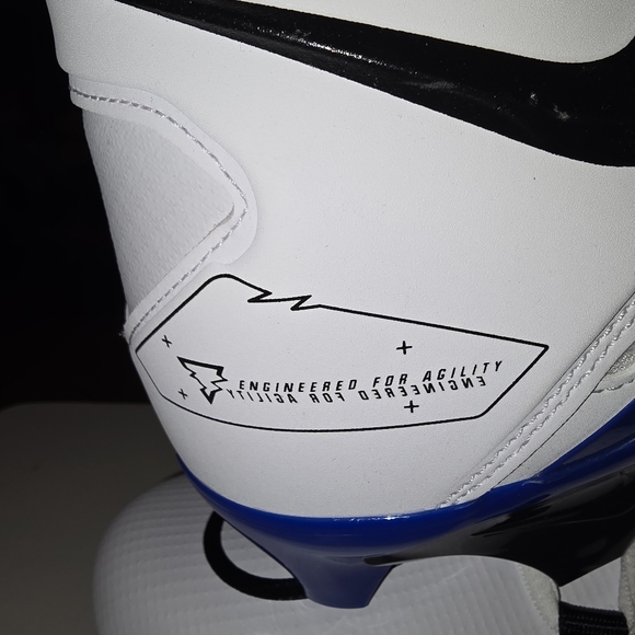 Nike Alpha Menace Pro 3 Football Cleats White/Black/Blue Men’s Size 12.5 - Picture 4 of 9